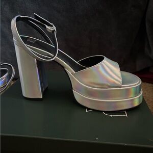 Wild Fable Iridescent Platform Heels